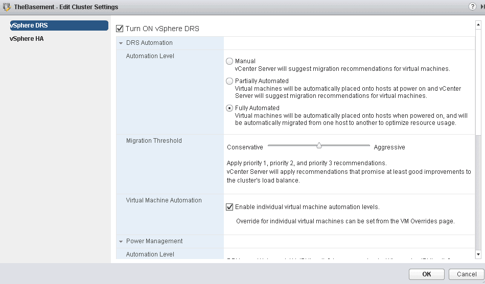 vmware vsphere drs configuration