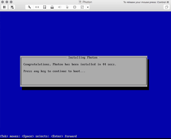 installing VMware photon linux