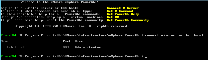 powecli connect viserver vcenter vmware vsphere