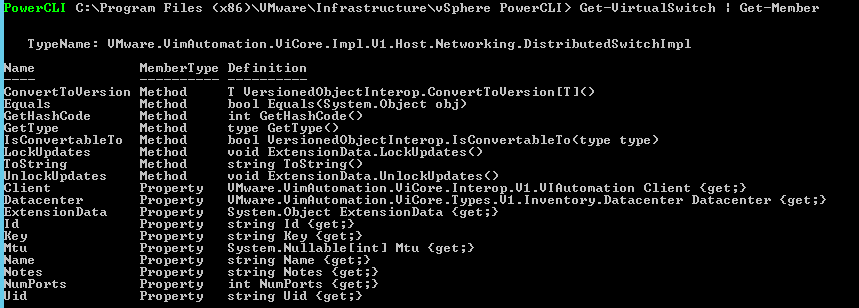 powercli get virtualswitch get member information vmware vsphere