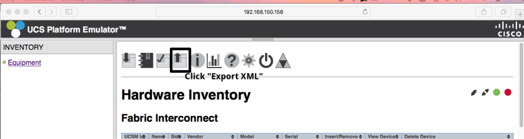 Updating Your Cisco UCS Platform Emulator 1 ucspe-export-xml