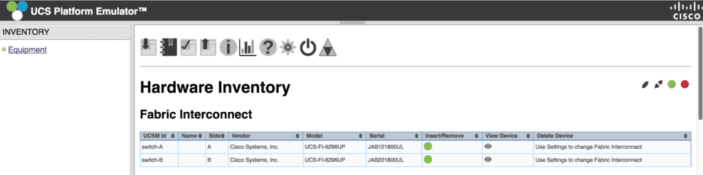 Changing Fabric Interconnect Models on the UCS Platform Emulator 1 cisco ucs emulator hardware inventory fabric interconnect ucspe ucs manager