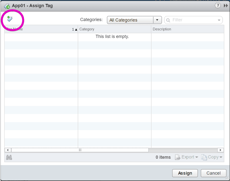 vsphere tag add tag VMware web client