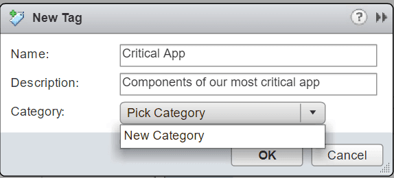 vsphere tags new category VMware web client