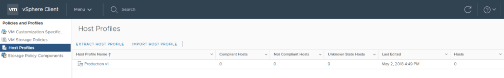 create VMware vsphere host profile extract