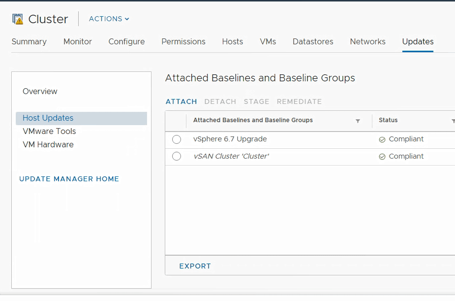 vmware vsphere update manager ESXi baseline