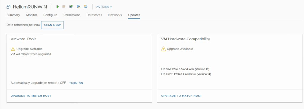 VMware vSphere update manager VMware tools virtual hardware upgrade vsphere 6.7 u1