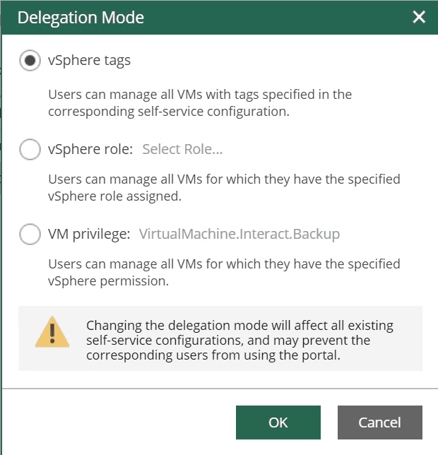 veeam enteprise manager vsphere delegation