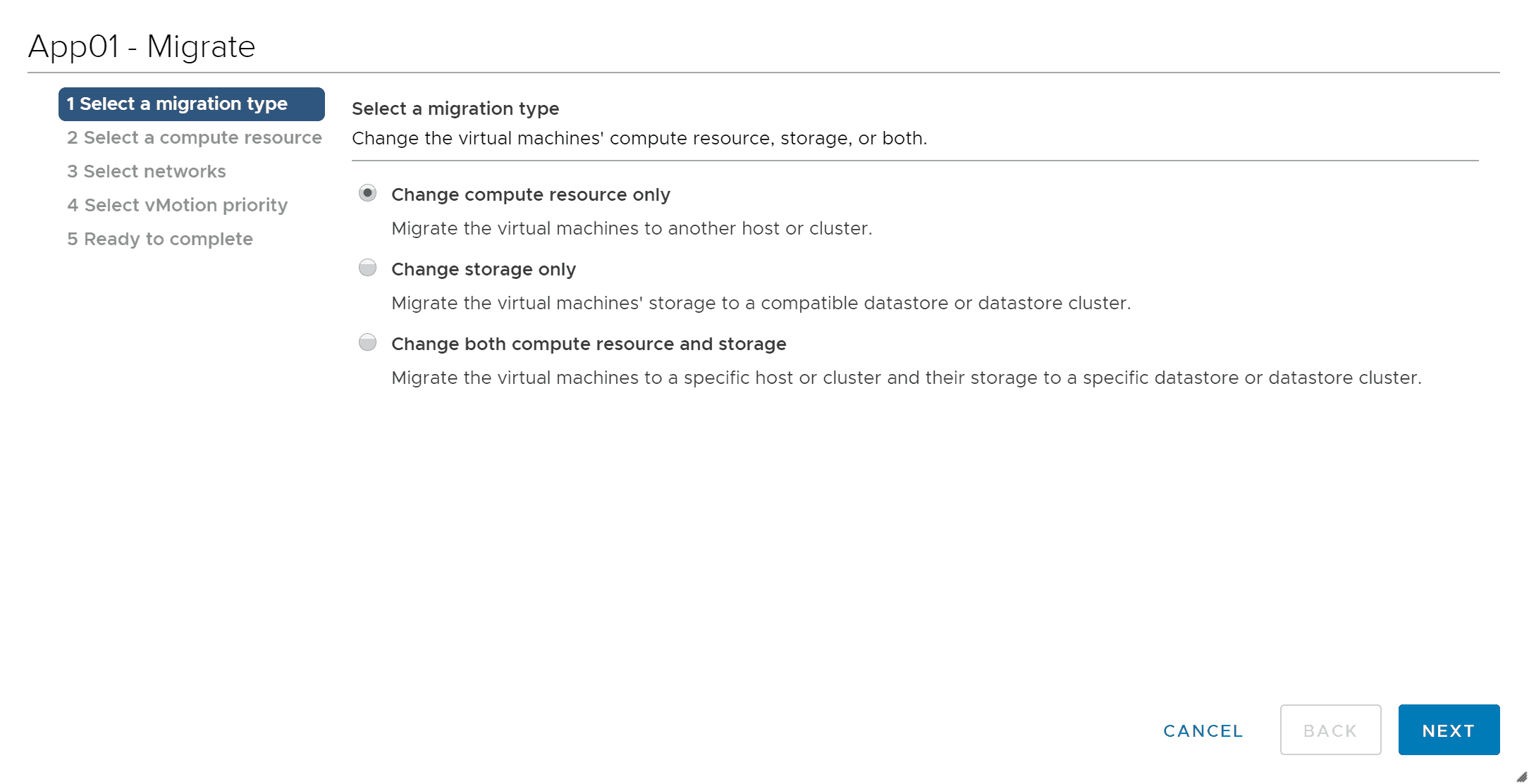 what is vmotion vmware cluster