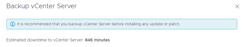 vcsa upgrade downtime vcenter 6.7 u3