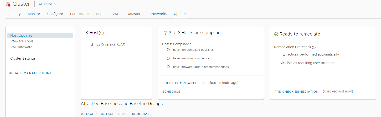 vmware patching baseline options 