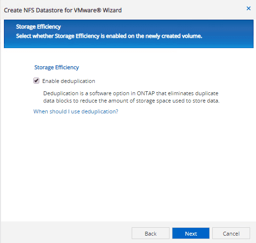 create datastore for vmware netapp nfs