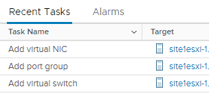 vcenter tasks from configuring ESXi for netapp nfs