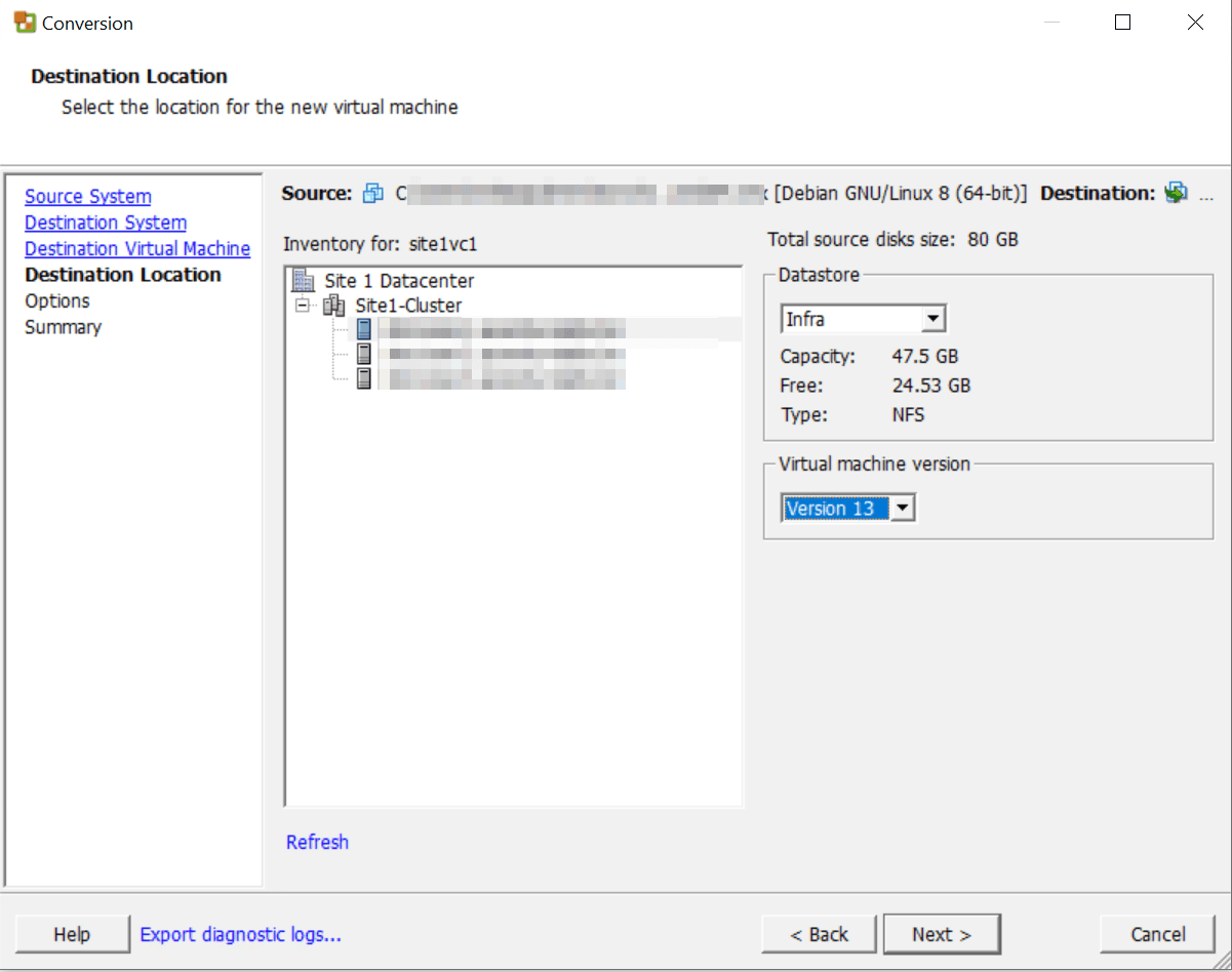 Kali Linux vmware destination vm