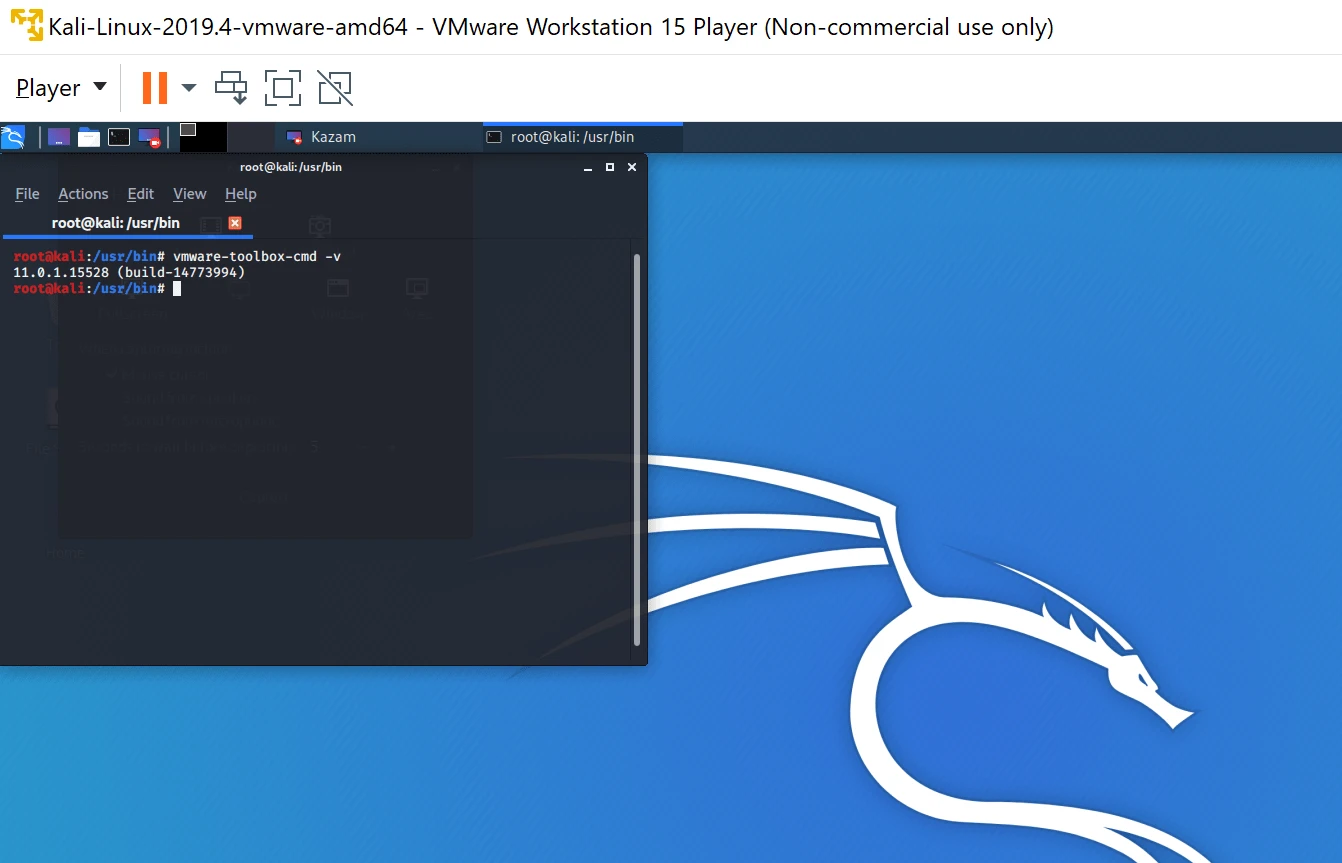 Kali Linux VMware Tools version