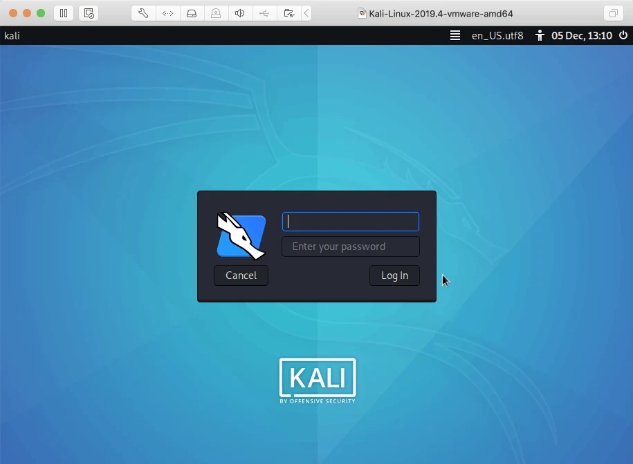 VMware Fusion Kali Linux