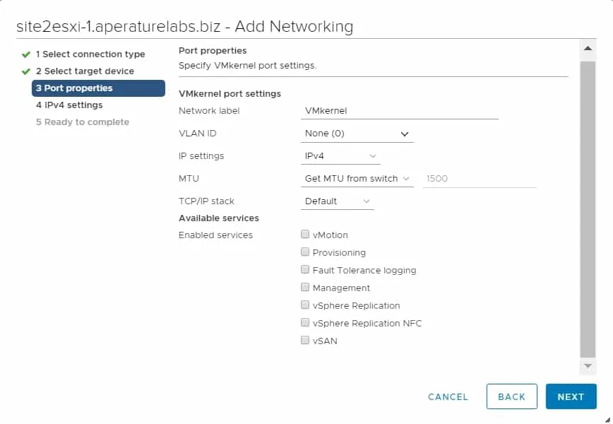 VMkernel port