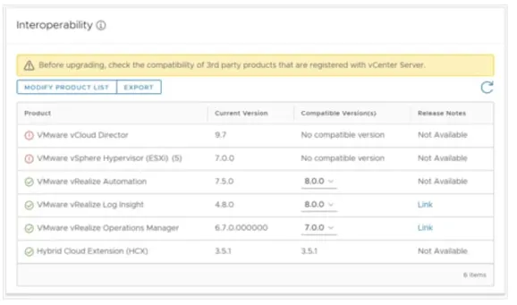 vcenter server update planner