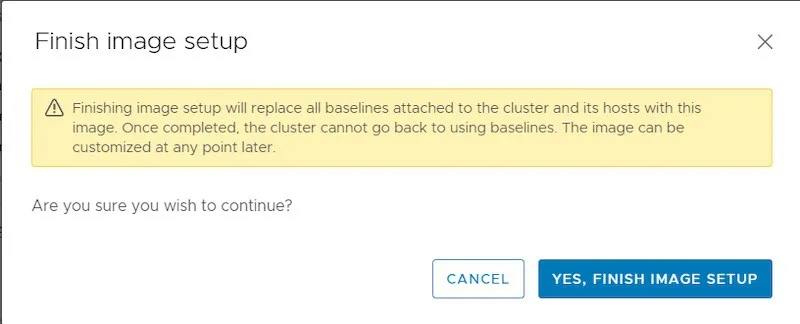 no baseline in vsphere lifecycle management