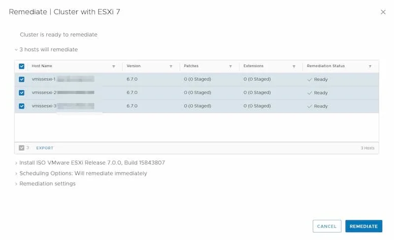 upgrade to ESXi 7 lifecycle manager