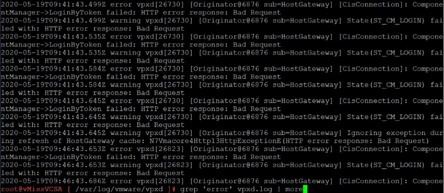 vcenter log file ssh