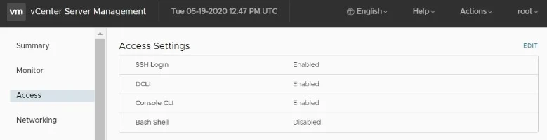 vcenter vcsa ssh for log reading