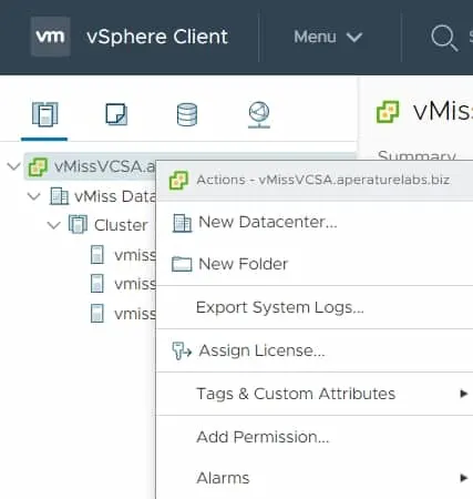 how to export logs from vcenter