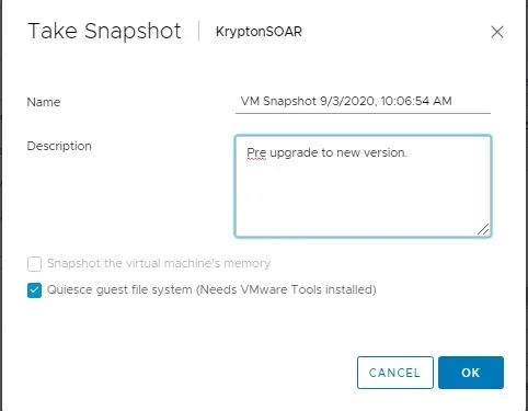 quiesce guest file system vm snapshot