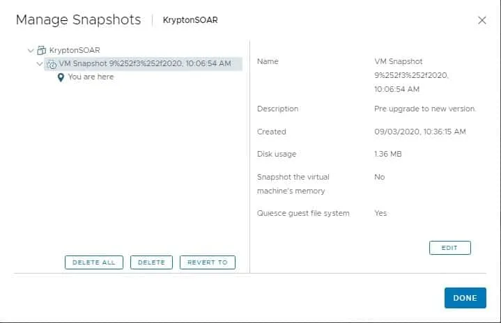 vmware snapshot manager